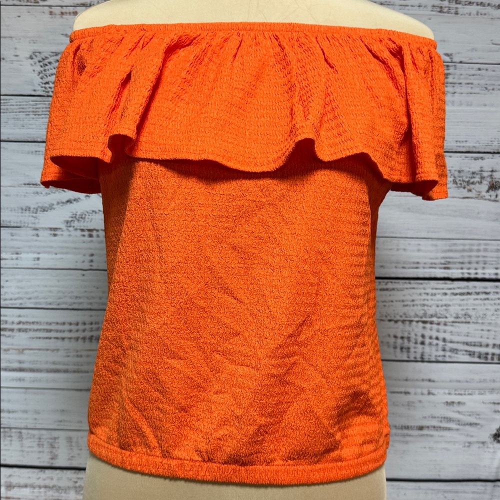 Vibrant Orange Off-Shoulder Top